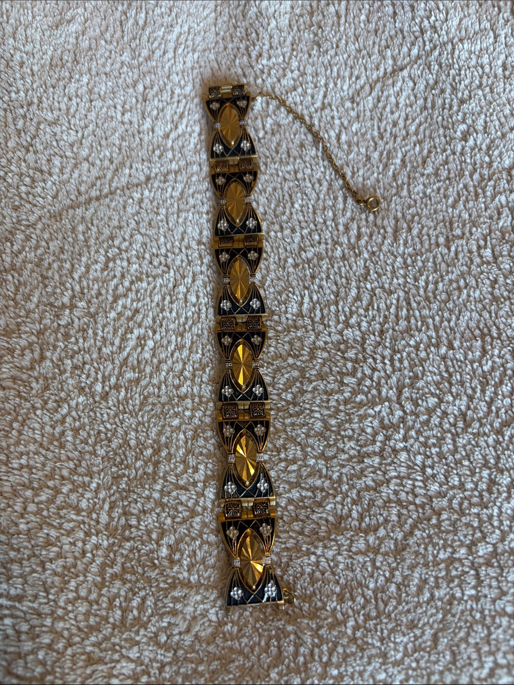 vintage damascene link bracelet